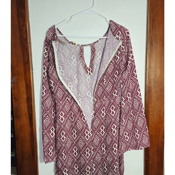 NWT Stetson Keyhole Neckline Bell Sleeve Mini Dress Size 2 Western Geometric - Picture 3 of 6